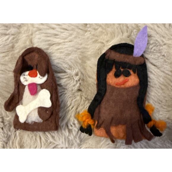 Vintage Felt Hand & Finger Puppet Lot – Hippo, Cow, Animals, Handmade - Picture 5 of 6